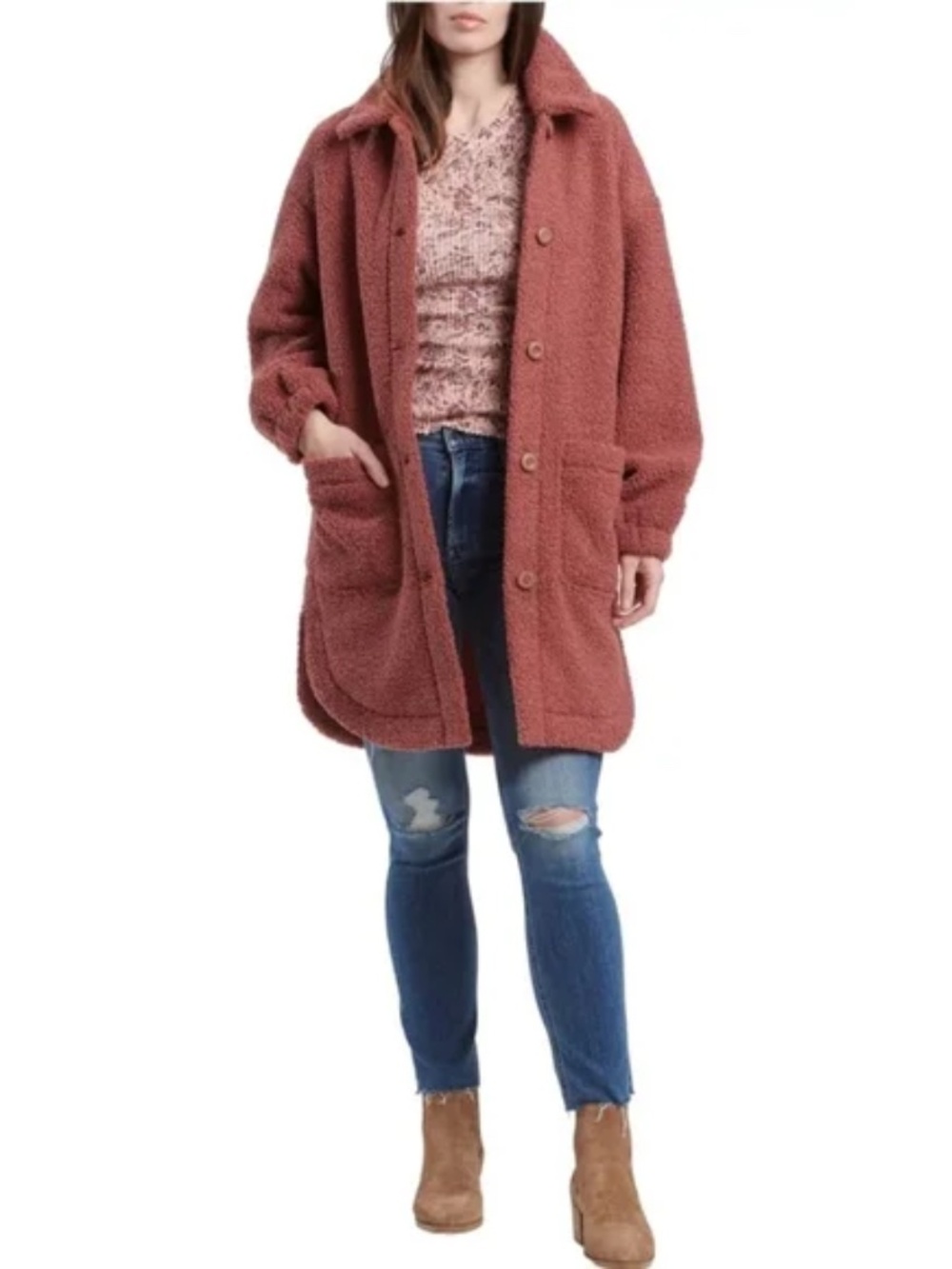 Splendid Bouclé Teddy Sherpa Jacket size small - Picture 1 of 3